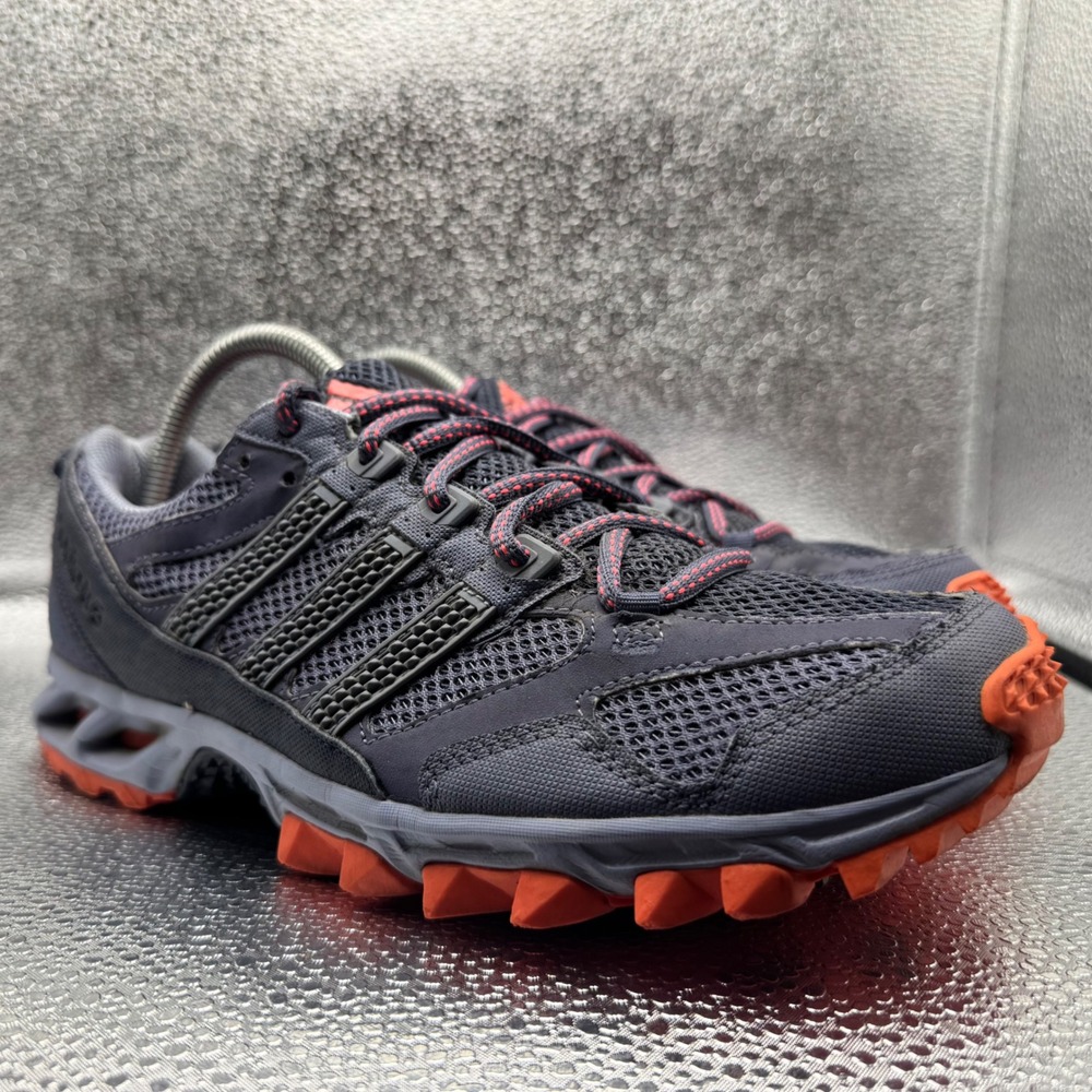 Size 9 Adidas Kanadia 5 TR Trail Running Shoes Mens Grey Orange Excellent G97047